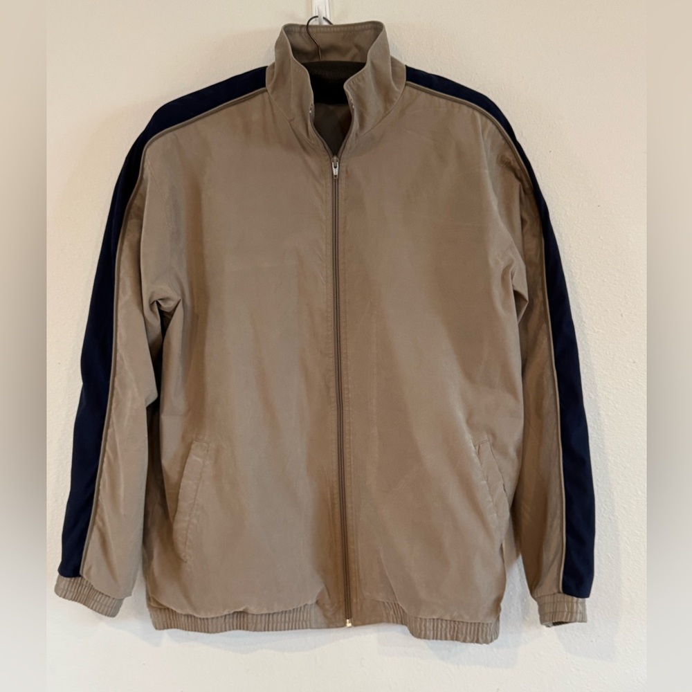 ProSpirit Men's Tan and Navy Buttery Soft Everyday Jacket Relaxed Fit SZ Large